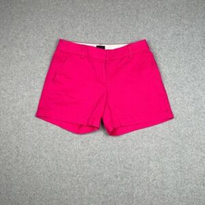 J Crew Chino‎ Shorts Womens 2 Pink Mid Rise Preppy Casual Flat Front
